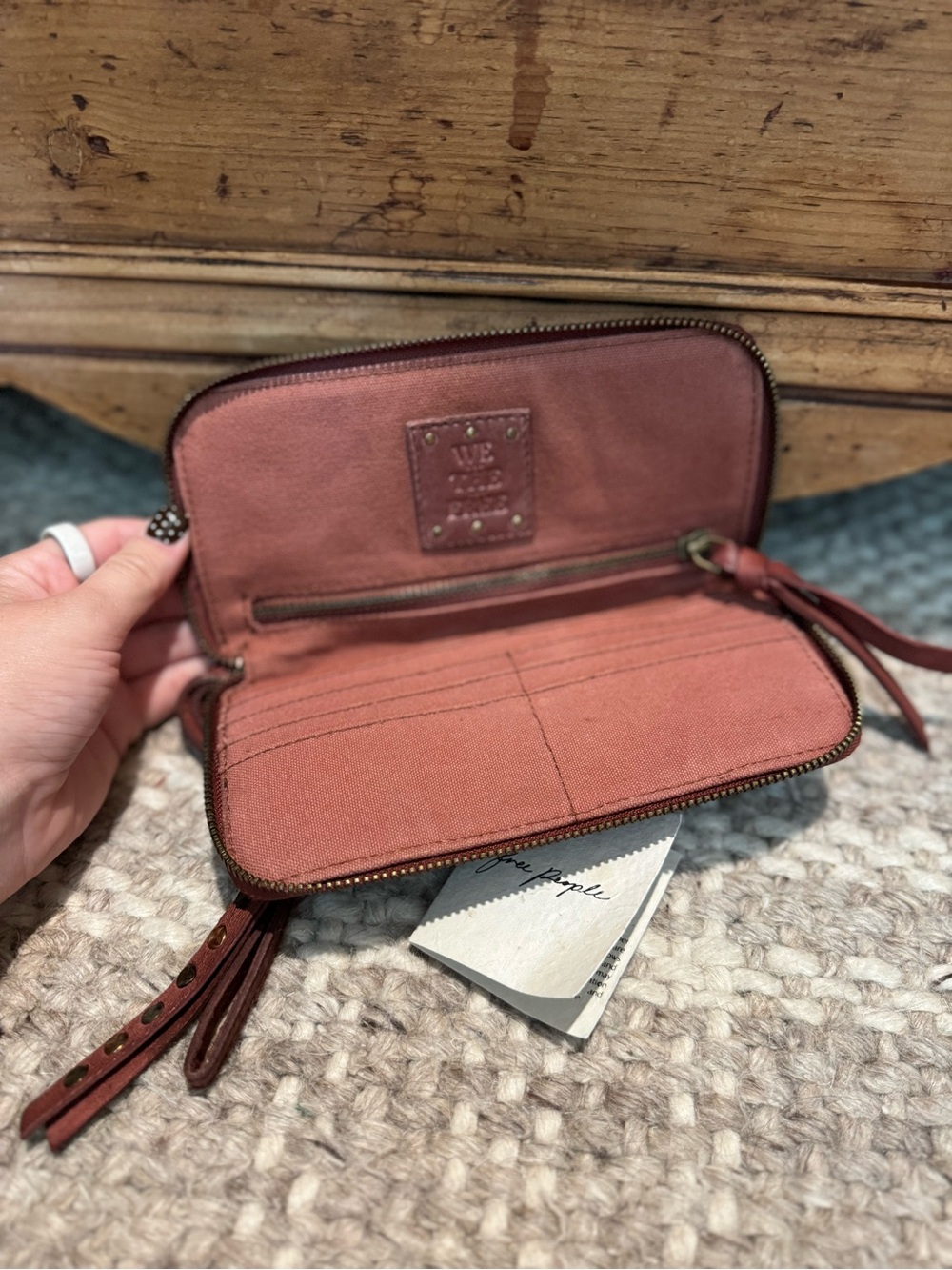 We The Free Rose Zip-Around Leather Wallet